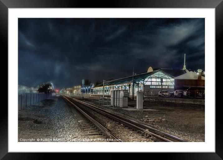 The railways and the Fremantle train station. Framed Mounted Print by RUBEN RAMOS