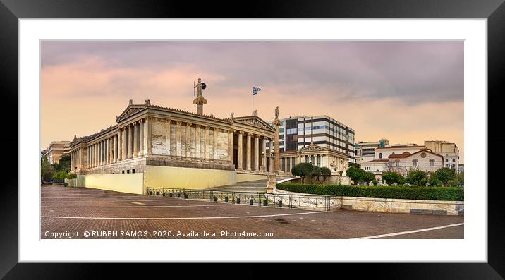 The National Academy of Athens - Akadimia Athinon, Framed Mounted Print by RUBEN RAMOS