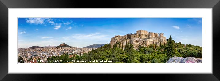 The Themistoclean Ancient Wall of Pnyx, Athens. Framed Mounted Print by RUBEN RAMOS