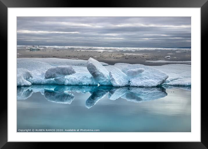 Icebergs shapes in Peel Sound, Canada. Framed Mounted Print by RUBEN RAMOS