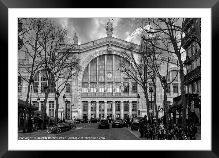 The Gare du Nord train station. Framed Mounted Print by RUBEN RAMOS