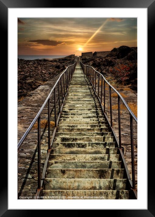 The Jacob Ladder in St Helena. Framed Mounted Print by RUBEN RAMOS