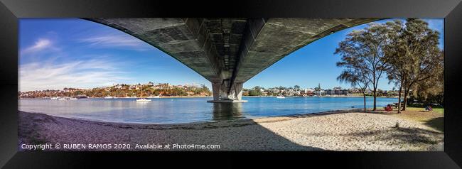 The Stirling Bridge, Fremantle harbour, Australia Framed Print by RUBEN RAMOS