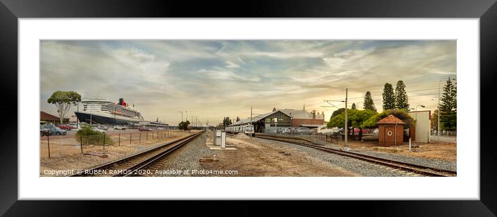 The Fremantle train station and the cruise terminal. Framed Mounted Print by RUBEN RAMOS