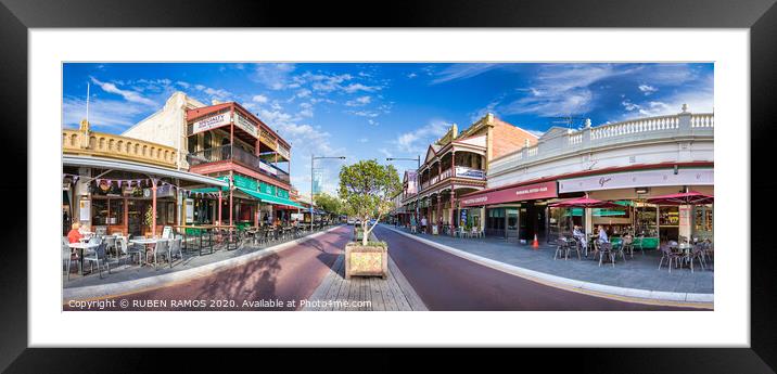 The South Terrace street at the city center of Fremantle, Australia. Framed Mounted Print by RUBEN RAMOS
