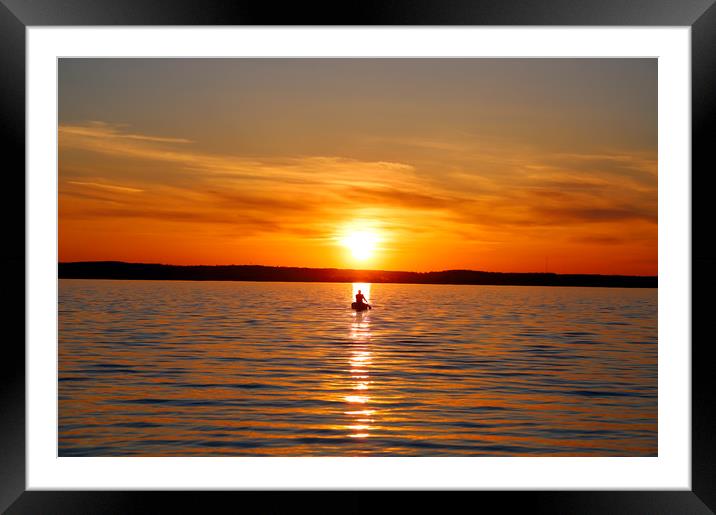  Lake Simeco Sunset Canada Framed Mounted Print by Joyce Nelson