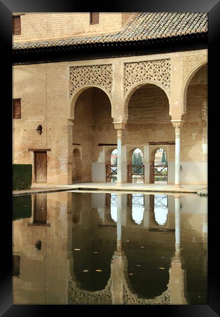 Mondragon Palace gardens relection, Spain  Framed Print by Joyce Nelson