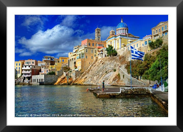 Greece Island Framed Mounted Print by Shawn O'Neil