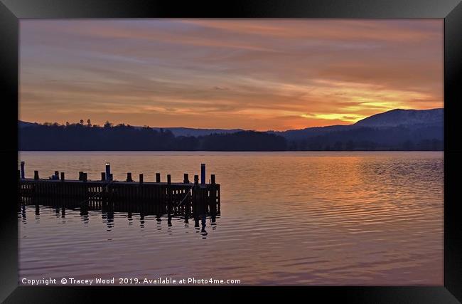            Sunset on Lake Windermere               Framed Print by Tracey Wood