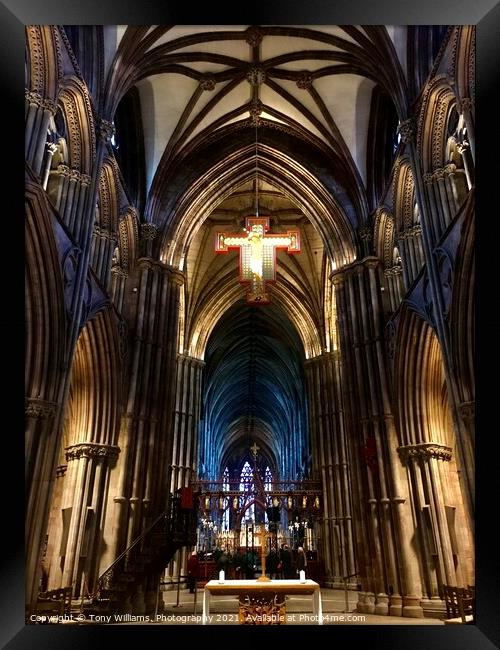 Lichfield Cathedral  Framed Print by Tony Williams. Photography email tony-williams53@sky.com