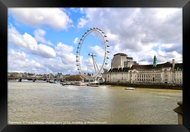 London Eye Framed Print by Tony Williams. Photography email tony-williams53@sky.com