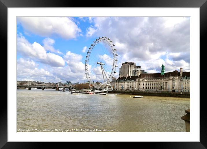 London Eye Framed Mounted Print by Tony Williams. Photography email tony-williams53@sky.com