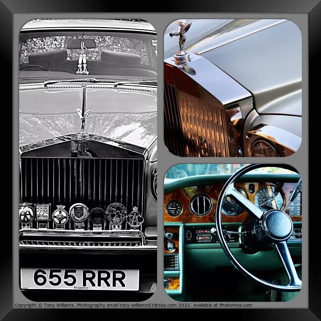 Rolls Royce Silver Shadow 1979 collage Framed Print by Tony Williams. Photography email tony-williams53@sky.com