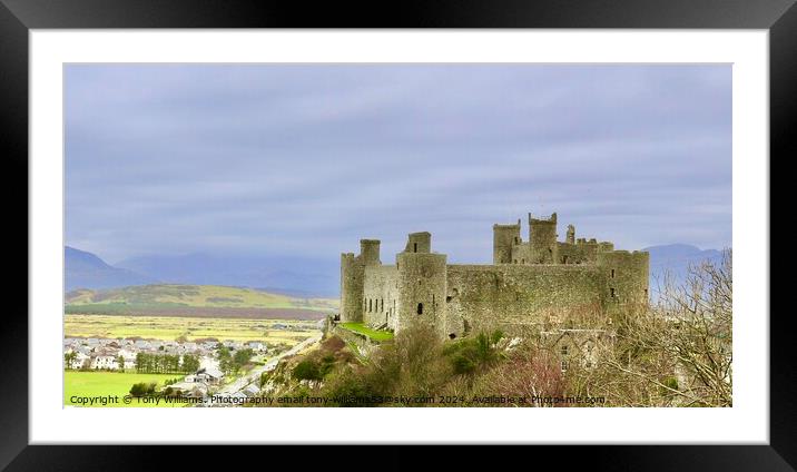 Harlech Castle Framed Mounted Print by Tony Williams. Photography email tony-williams53@sky.com