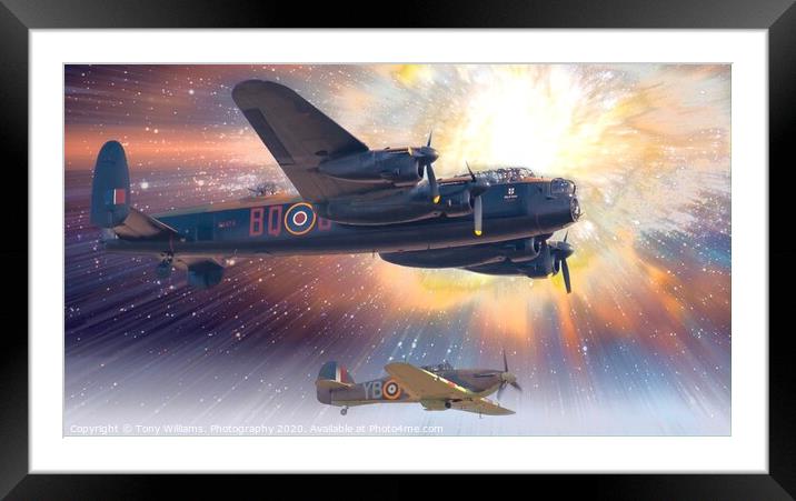 Lancaster Bomber Framed Mounted Print by Tony Williams. Photography email tony-williams53@sky.com