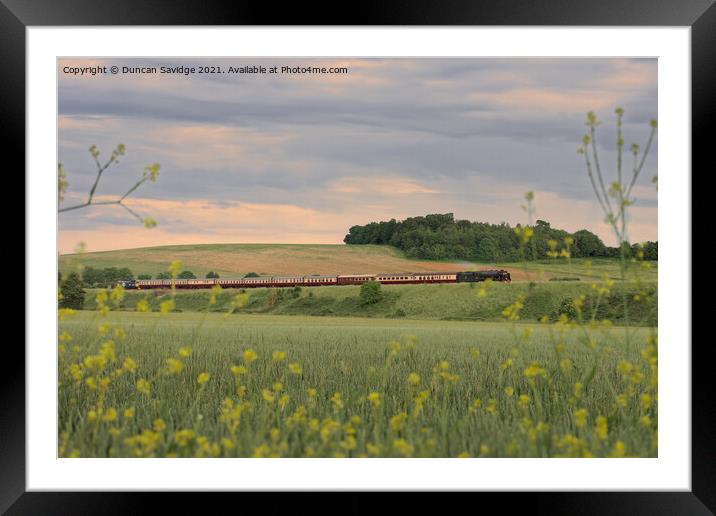 Royal Scot steam train with wild flower frame Framed Mounted Print by Duncan Savidge