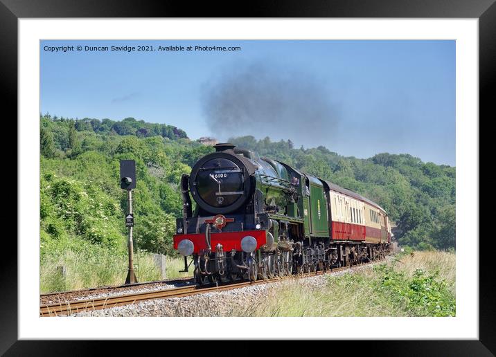 Steam train🚂 46100 Royal Scot is seen on the edge Framed Mounted Print by Duncan Savidge