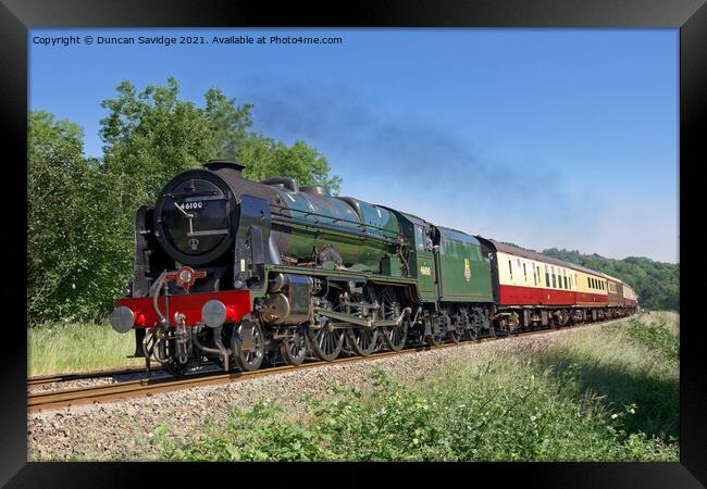 Steam train🚂 46100 Royal Scot is seen on the edge Framed Print by Duncan Savidge