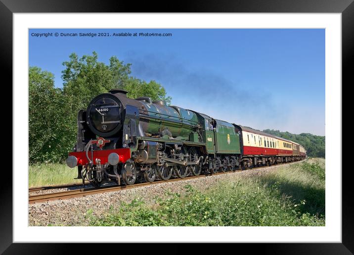 Steam train🚂 46100 Royal Scot is seen on the edge Framed Mounted Print by Duncan Savidge