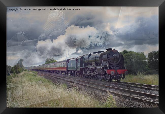 Steam train Royal scot blend Framed Print by Duncan Savidge