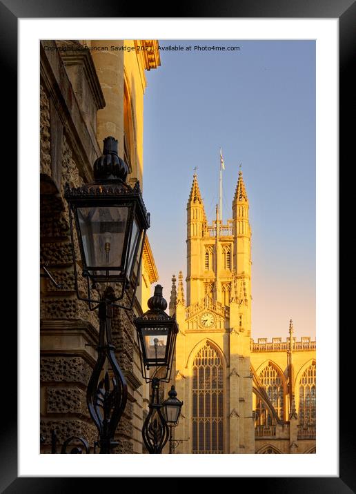 Bath Abbey Golden Hour Framed Mounted Print by Duncan Savidge