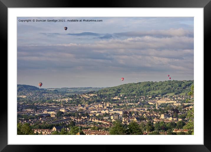 Hot air balloons over Bath Framed Mounted Print by Duncan Savidge