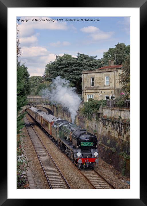Steam Train heads through Sydney Gardens Bath Framed Mounted Print by Duncan Savidge