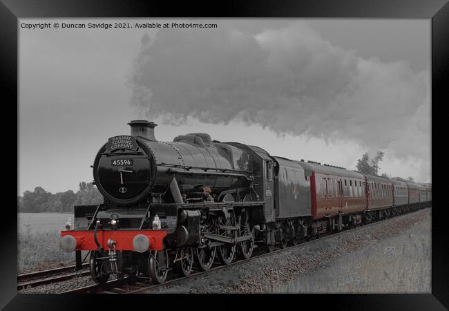45596 'Bahamas'  steam train West Somerset Steam Express colourized  Framed Print by Duncan Savidge