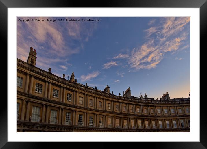 The Kings Circus Bath at sunset Framed Mounted Print by Duncan Savidge