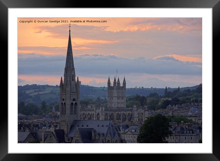 Bath Abbey landscape  Framed Mounted Print by Duncan Savidge