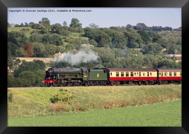 Royal Scot Steam train on the Great Western Envoy Framed Print by Duncan Savidge