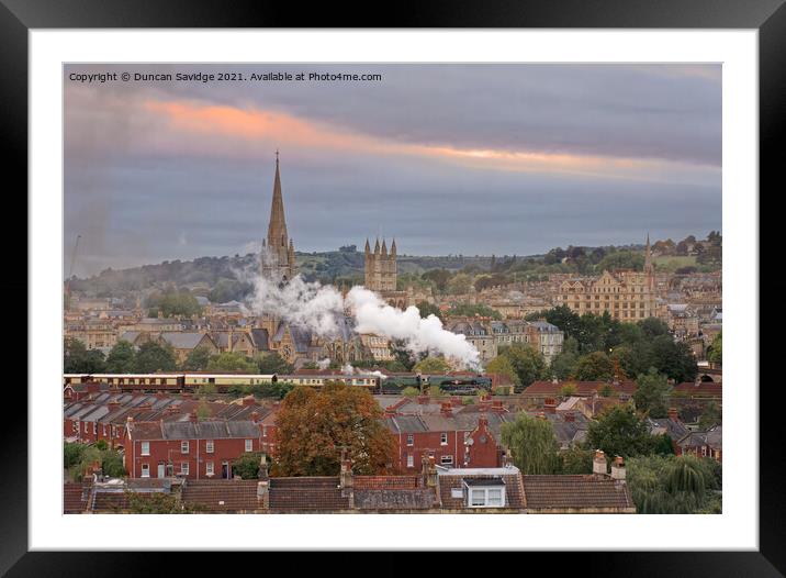 Clan line steam train leaving Bath Spa Framed Mounted Print by Duncan Savidge