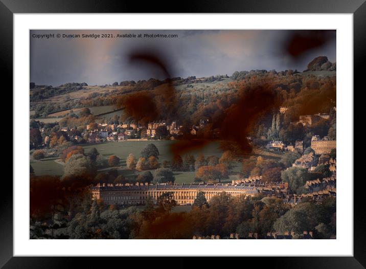 Autumn at the Royal Crescent Bath Framed Mounted Print by Duncan Savidge