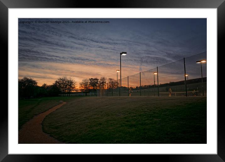 Freshford Tennis sunset Framed Mounted Print by Duncan Savidge
