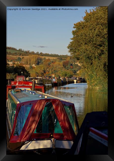 Kennet and Avon autumn canal Framed Print by Duncan Savidge