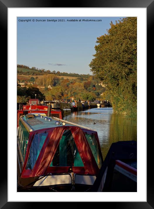 Kennet and Avon autumn canal Framed Mounted Print by Duncan Savidge