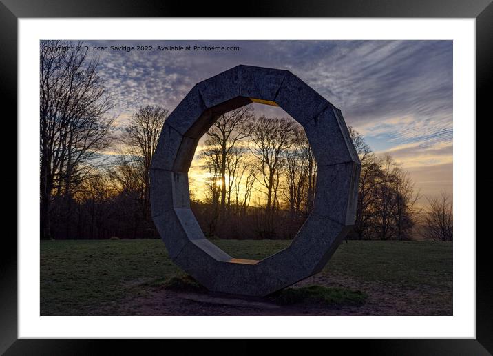 Golden Hour at Heaven's Gate Longleat rings / sculptures  Framed Mounted Print by Duncan Savidge