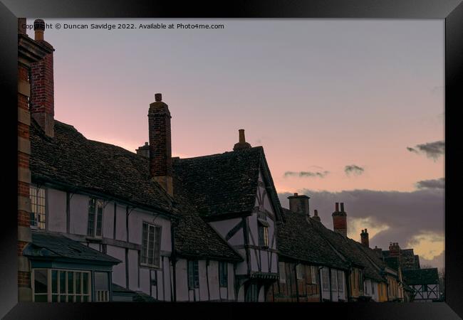 Lacock village sunset  Framed Print by Duncan Savidge