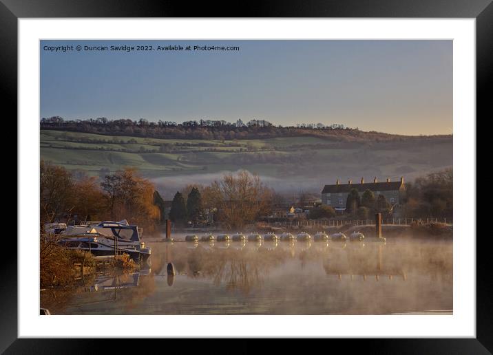 River Avon at Saltford frosty morning misty sunrise  Framed Mounted Print by Duncan Savidge