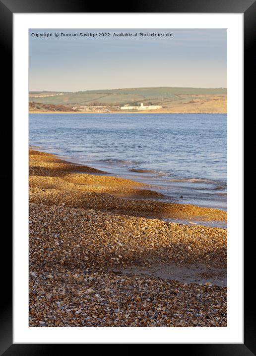 Weymouth Pebble Beach Framed Mounted Print by Duncan Savidge