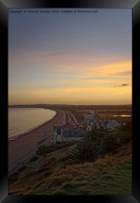 Weymouth beach sunset Framed Print by Duncan Savidge