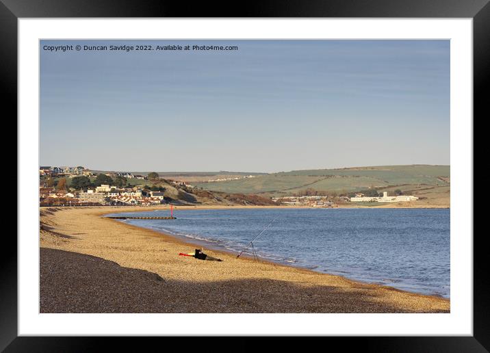 Greenhill beach Weymouth at golden hour Framed Mounted Print by Duncan Savidge