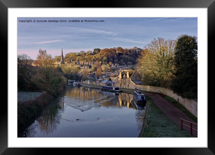 Kennett and Avon Canal at Widcombe Bath Framed Mounted Print by Duncan Savidge