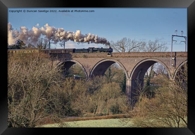 Clun Castle 🚂🏰steam train heads through Winterbourne, Bristol Framed Print by Duncan Savidge