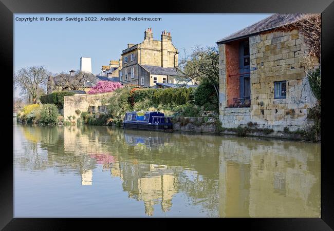 Kennet and Avon Canal, Bath, reflected in the Spring sunshine Framed Print by Duncan Savidge