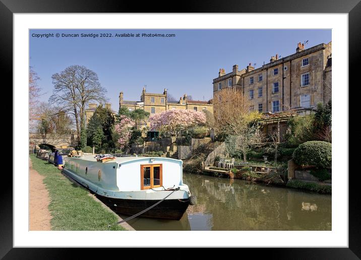 Spring along the Kennet and Avon canal in Bath Framed Mounted Print by Duncan Savidge