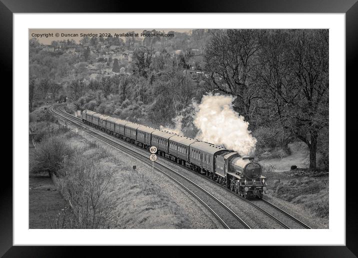 61306 'Mayflower' travelling through the Limpley Stoke Valley on Steam Dreams Excursion to Bath from London Victoria on 5th April 2022 (expresso version) Framed Mounted Print by Duncan Savidge
