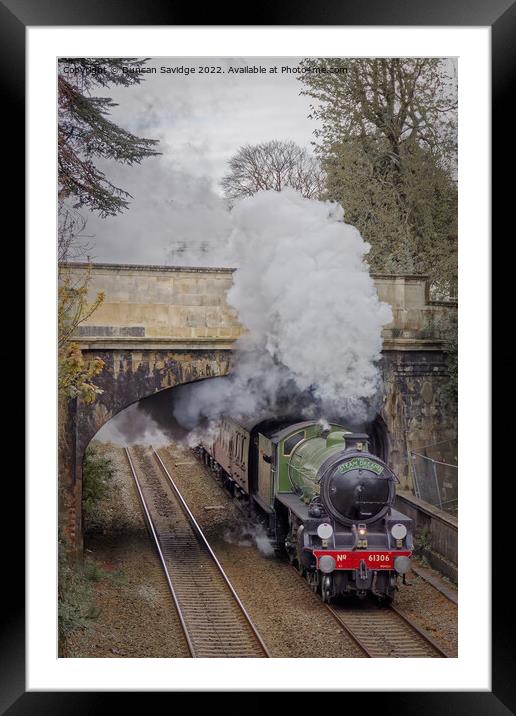 61306 'Mayflower' blasts into Sydney Gardens on Steam Dreams Excursion to Bath from London Victoria on 5th April 2022 Framed Mounted Print by Duncan Savidge
