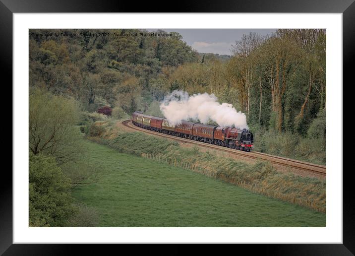 Duchess of Sutherland Steam train on the Great Britain XIV tour through Avoncliff Framed Mounted Print by Duncan Savidge