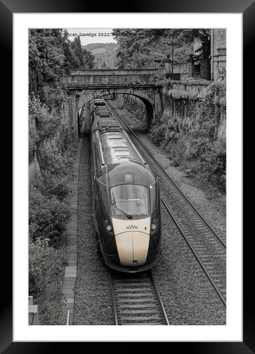Abstract GWR IET HST train through Sydeny Ward Bath Framed Mounted Print by Duncan Savidge